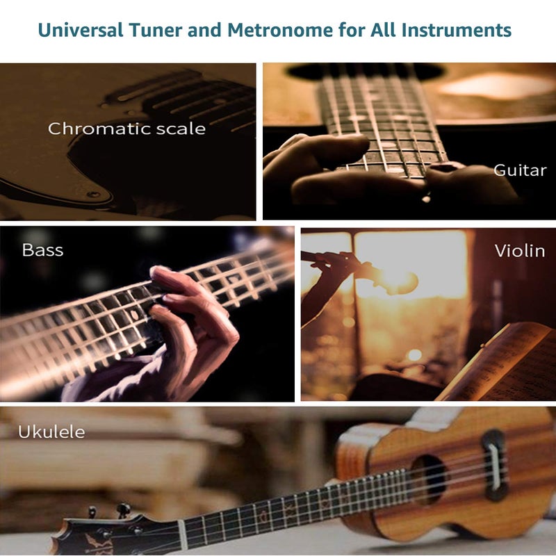 Wegrower Metronome Tuner, Rechargeable 3 In 1 Digital Metronome Tuner Tone Generator for Guitar, Bass, Violin, Ukulele and Chromatic,Clarinet, Trumpet, Flute, Tuners for All Instruments - Image 5